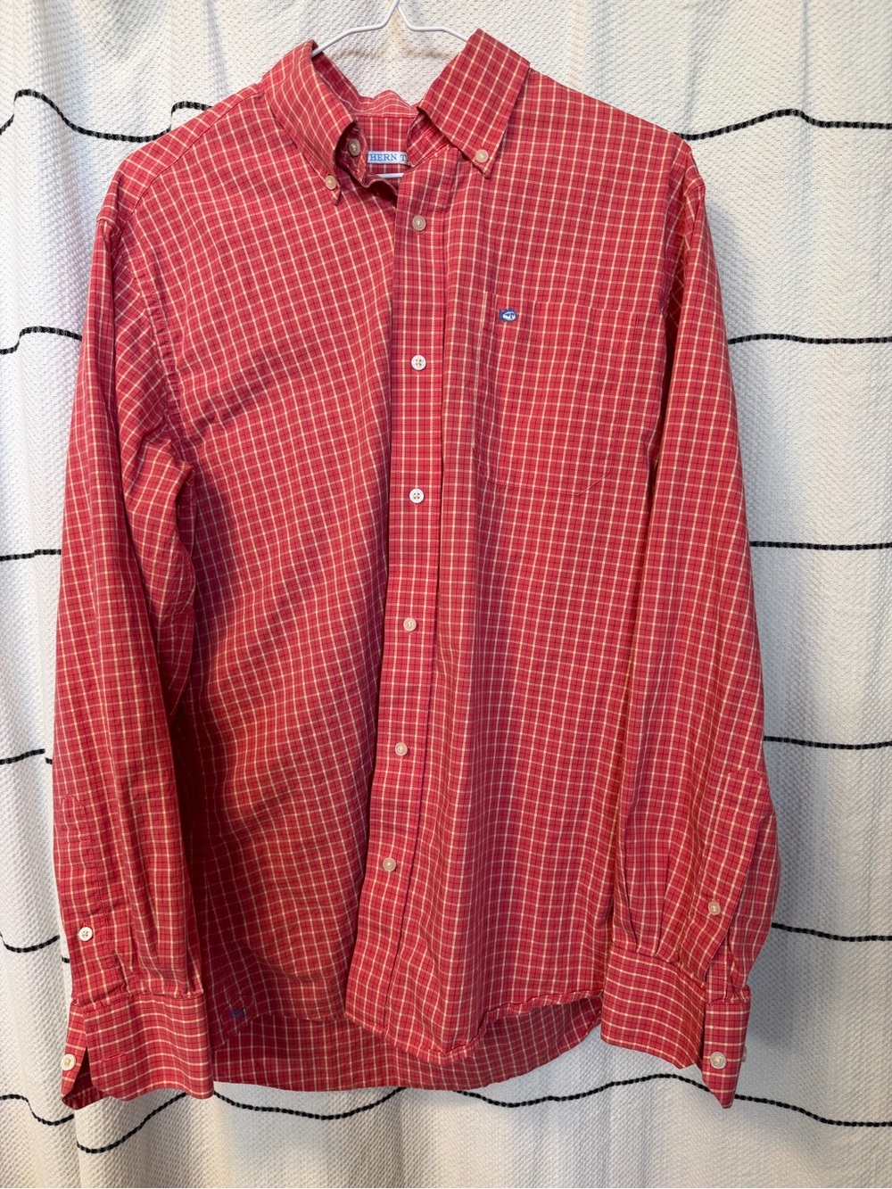 Southern Tide Red Plaid Button-Down Shirt